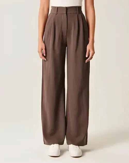 Wide-Leg Trousers for Women | Tailored Fit | Lightweight Fabric | Versatile Dress or Casual Pants