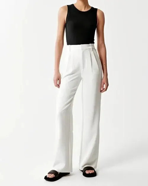 Wide-Leg Trousers for Women | Tailored Fit | Lightweight Fabric | Versatile Dress or Casual Pants