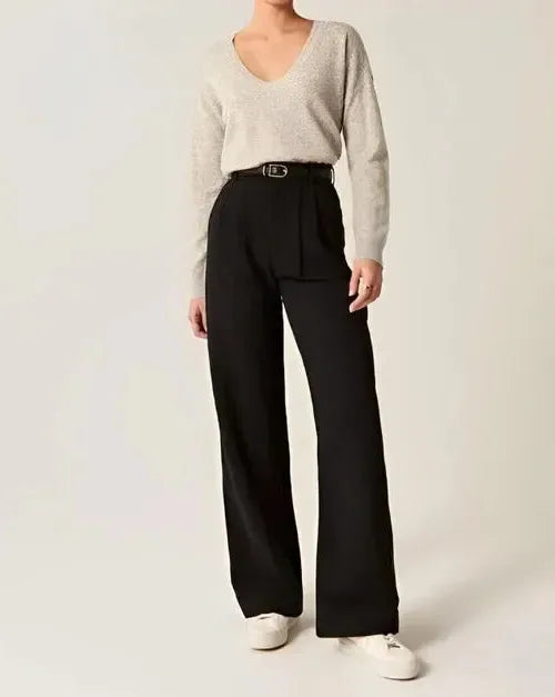 Wide-Leg Trousers for Women | Tailored Fit | Lightweight Fabric | Versatile Dress or Casual Pants
