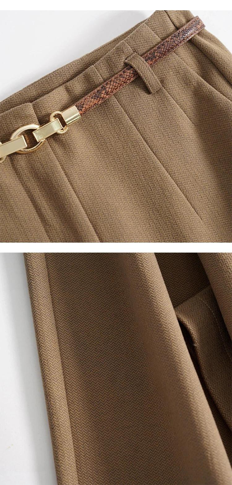 Wide Leg Wool Trousers for Women - Milano Style - Elegant Office or Casual Wear - Comfortable Fit