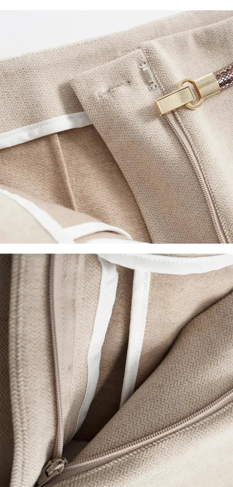 Wide Leg Wool Trousers for Women - Milano Style - Elegant Office or Casual Wear - Comfortable Fit