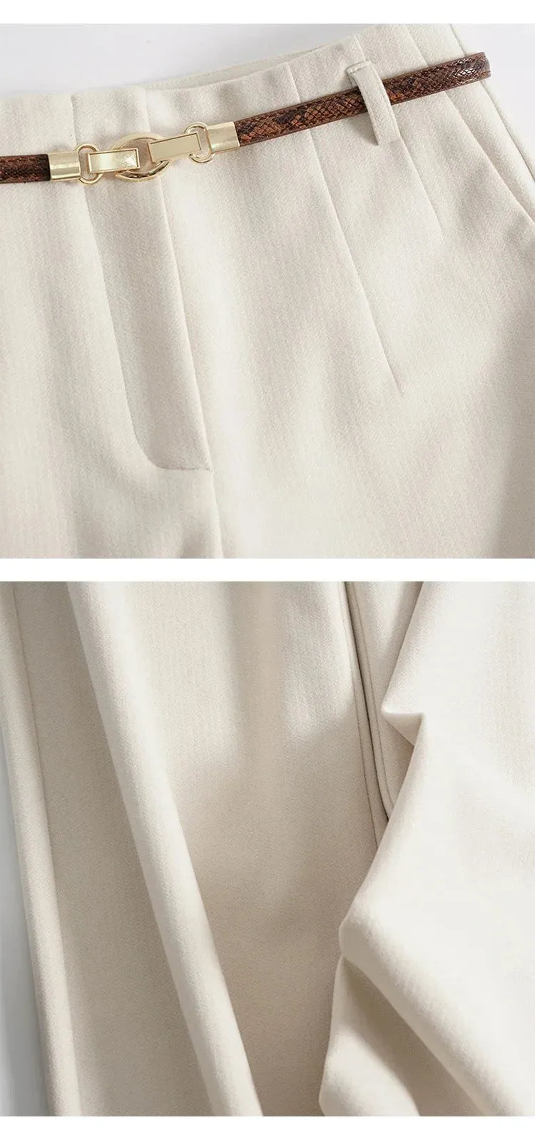 Wide Leg Wool Trousers for Women - Milano Style - Elegant Office or Casual Wear - Comfortable Fit