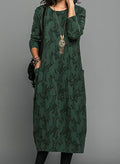 Women's A-Line Long Sleeve Winter Dress in Warm Fabric for Casual or Formal Wear