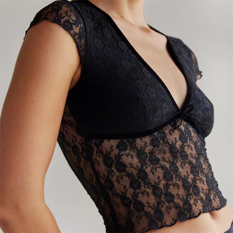 Women's Cotton Crop Top - Casual Short Sleeve Design for Everyday Wear