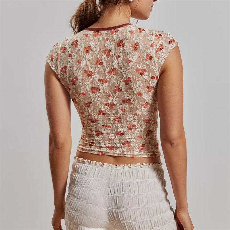 Women's Cotton Crop Top - Casual Short Sleeve Design for Everyday Wear