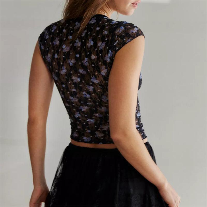 Women's Cotton Crop Top - Casual Short Sleeve Design for Everyday Wear