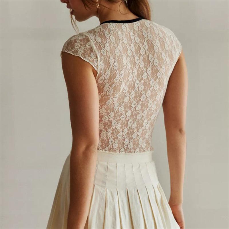 Women's Cotton Crop Top - Casual Short Sleeve Design for Everyday Wear