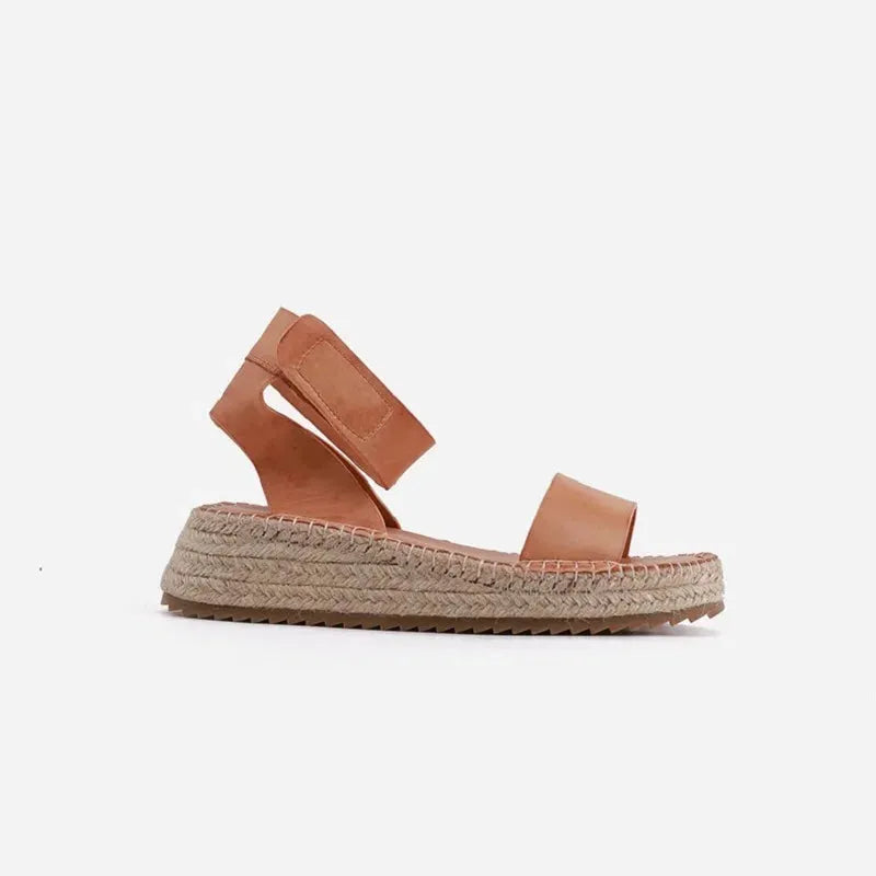 Women's Leather Strap Sandals - Classic Design for Everyday Wear - Comfortable and Stylish Footwear