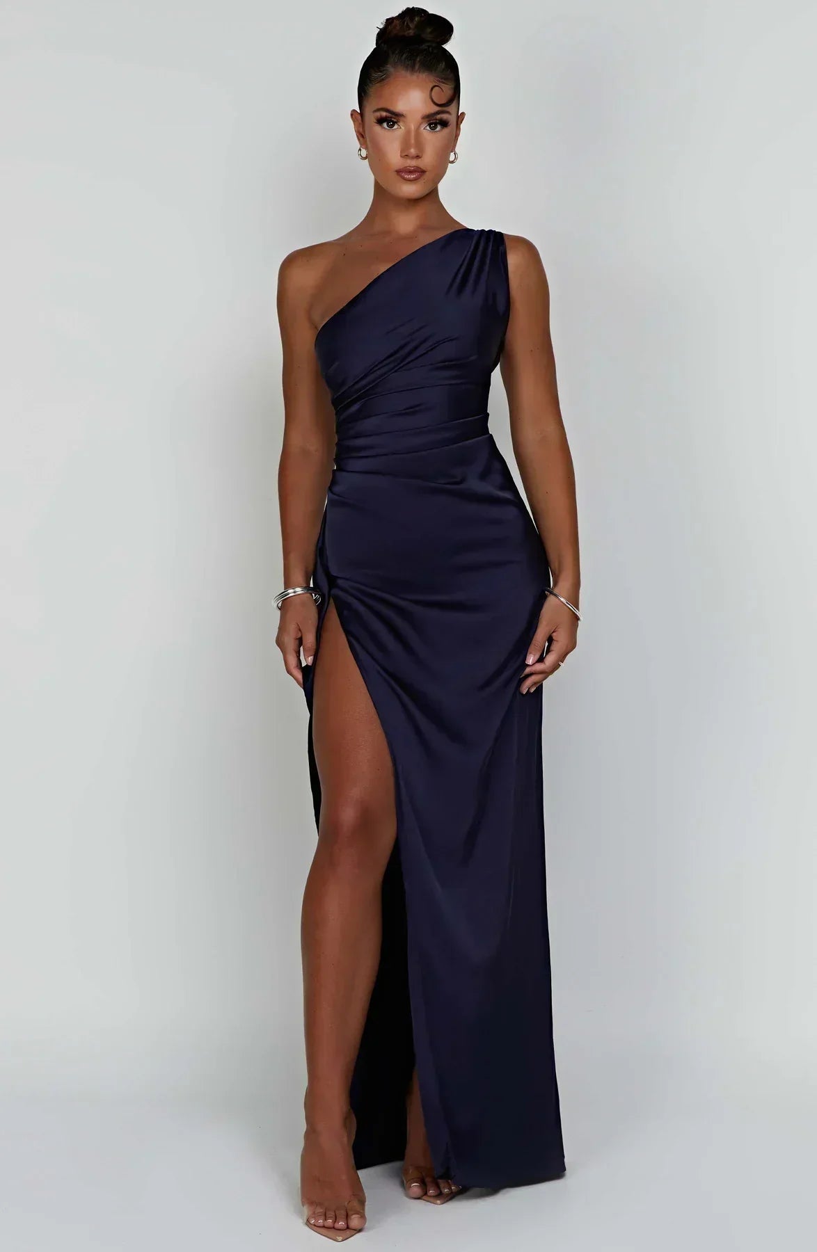 Women's Satin Evening Dress - Elegant Formal Wear for Special Occasions
