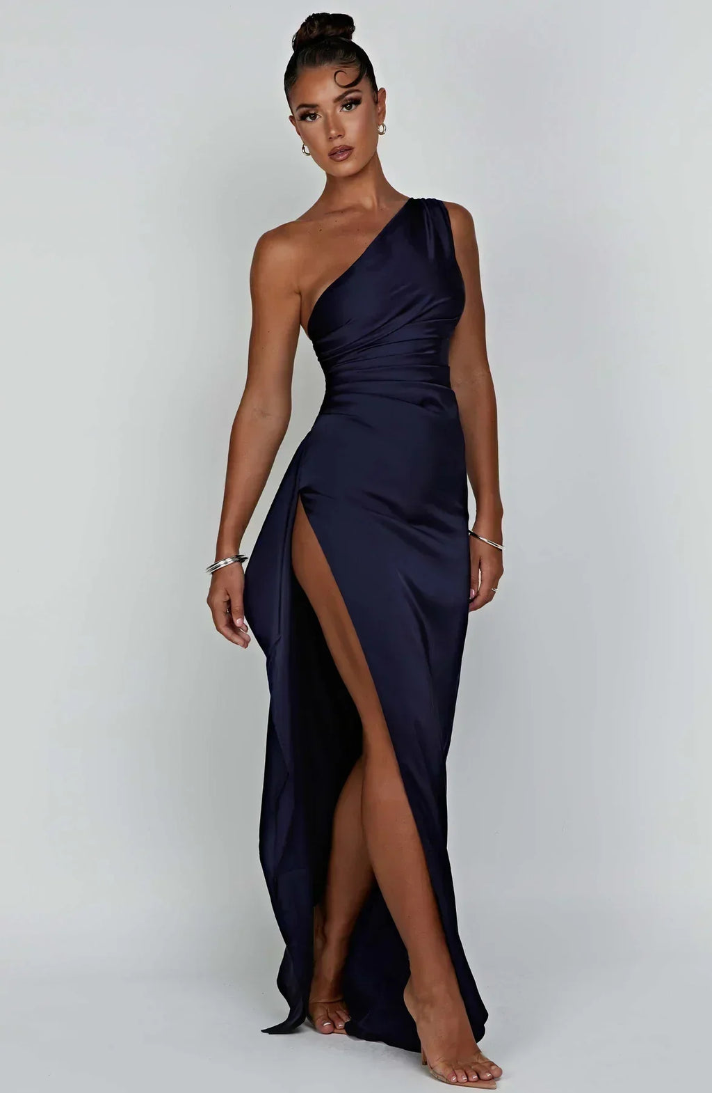 Women's Satin Evening Dress - Elegant Formal Wear for Special Occasions