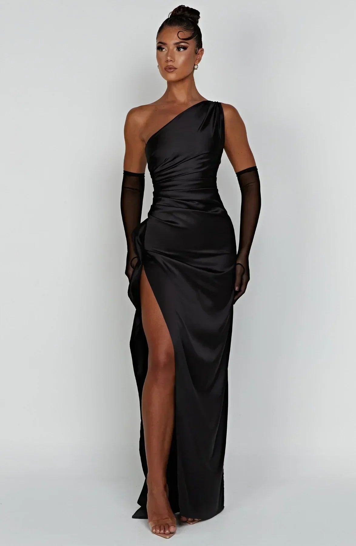 Women's Satin Evening Dress - Elegant Formal Wear for Special Occasions