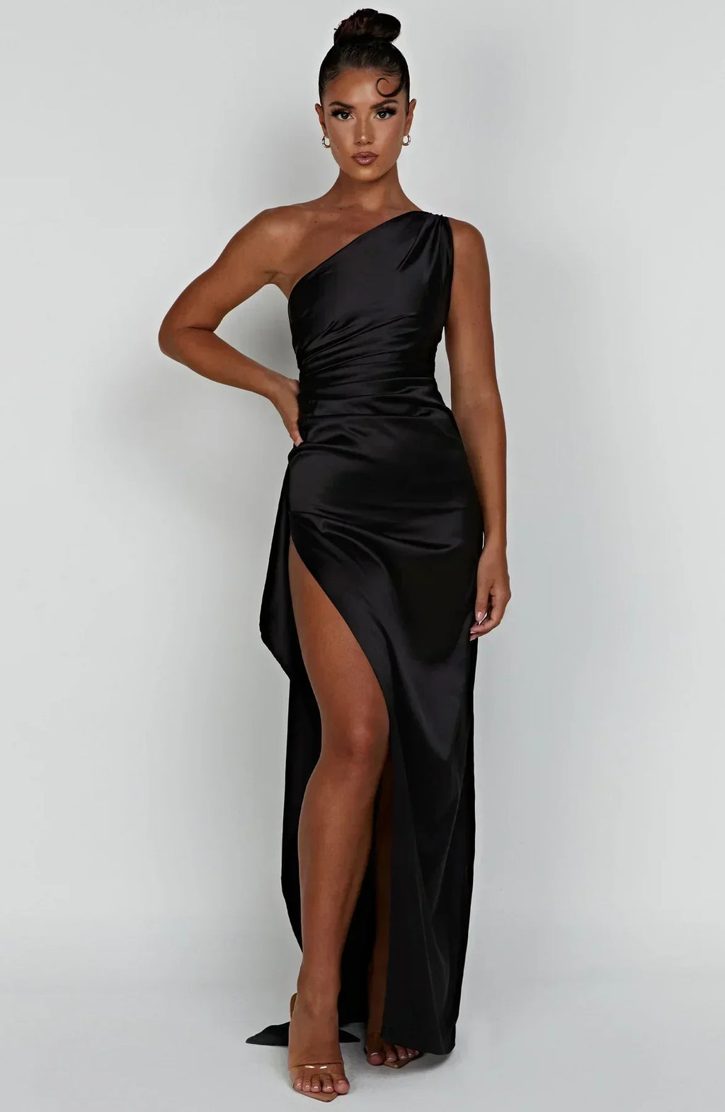 Women's Satin Evening Dress - Elegant Formal Wear for Special Occasions