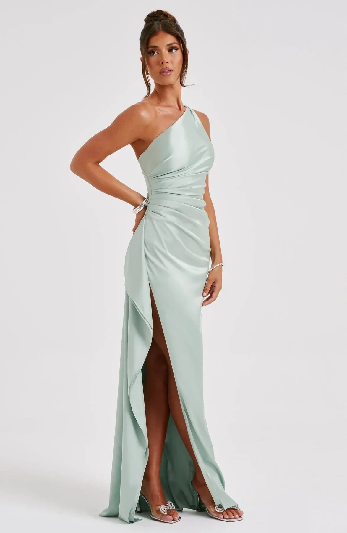 Women's Satin Evening Dress - Elegant Formal Wear for Special Occasions