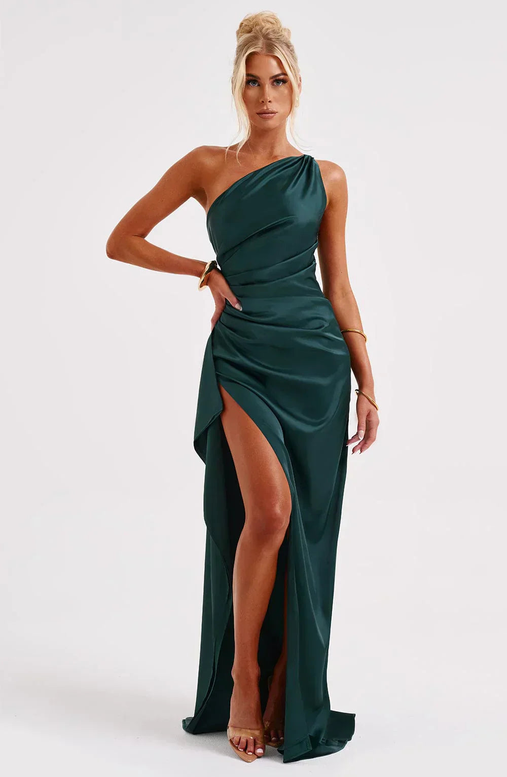 Women's Satin Evening Dress - Elegant Formal Wear for Special Occasions