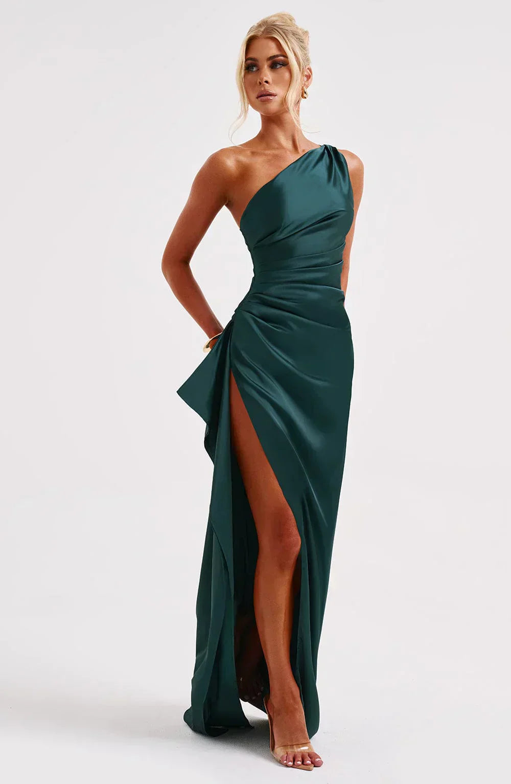 Women's Satin Evening Dress - Elegant Formal Wear for Special Occasions