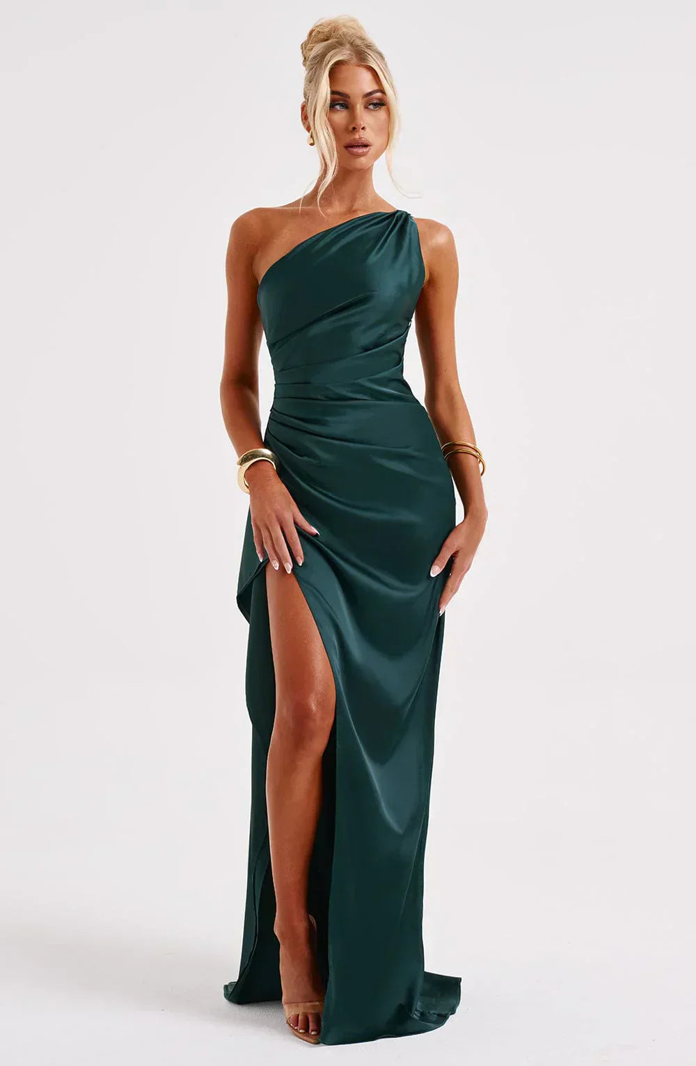 Women's Satin Evening Dress - Elegant Formal Wear for Special Occasions