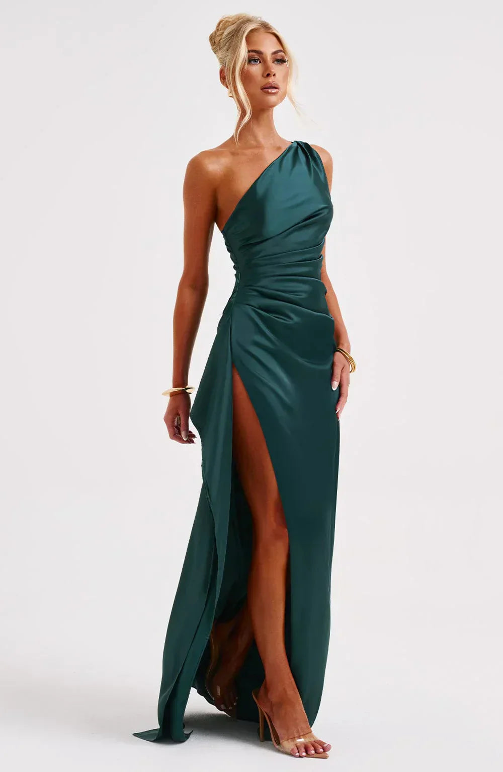 Women's Satin Evening Dress - Elegant Formal Wear for Special Occasions