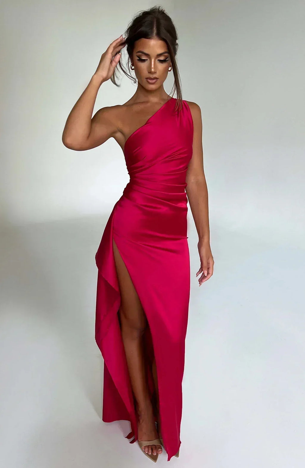 Women's Satin Evening Dress - Elegant Formal Wear for Special Occasions