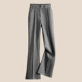 Wool-Blend Flare Trousers for Women - Stylish High-Waisted Design for Casual or Office Wear