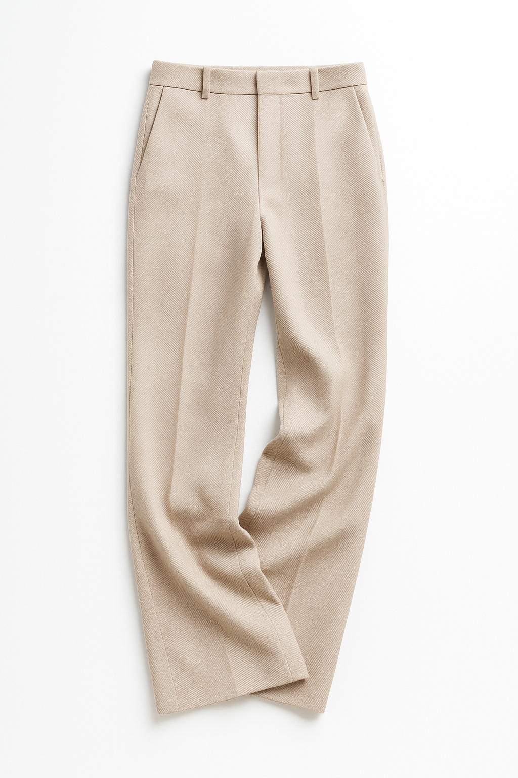 Wool Herringbone Trousers for Women - Classic Fit, Versatile Dress Pants for Office or Casual Wear