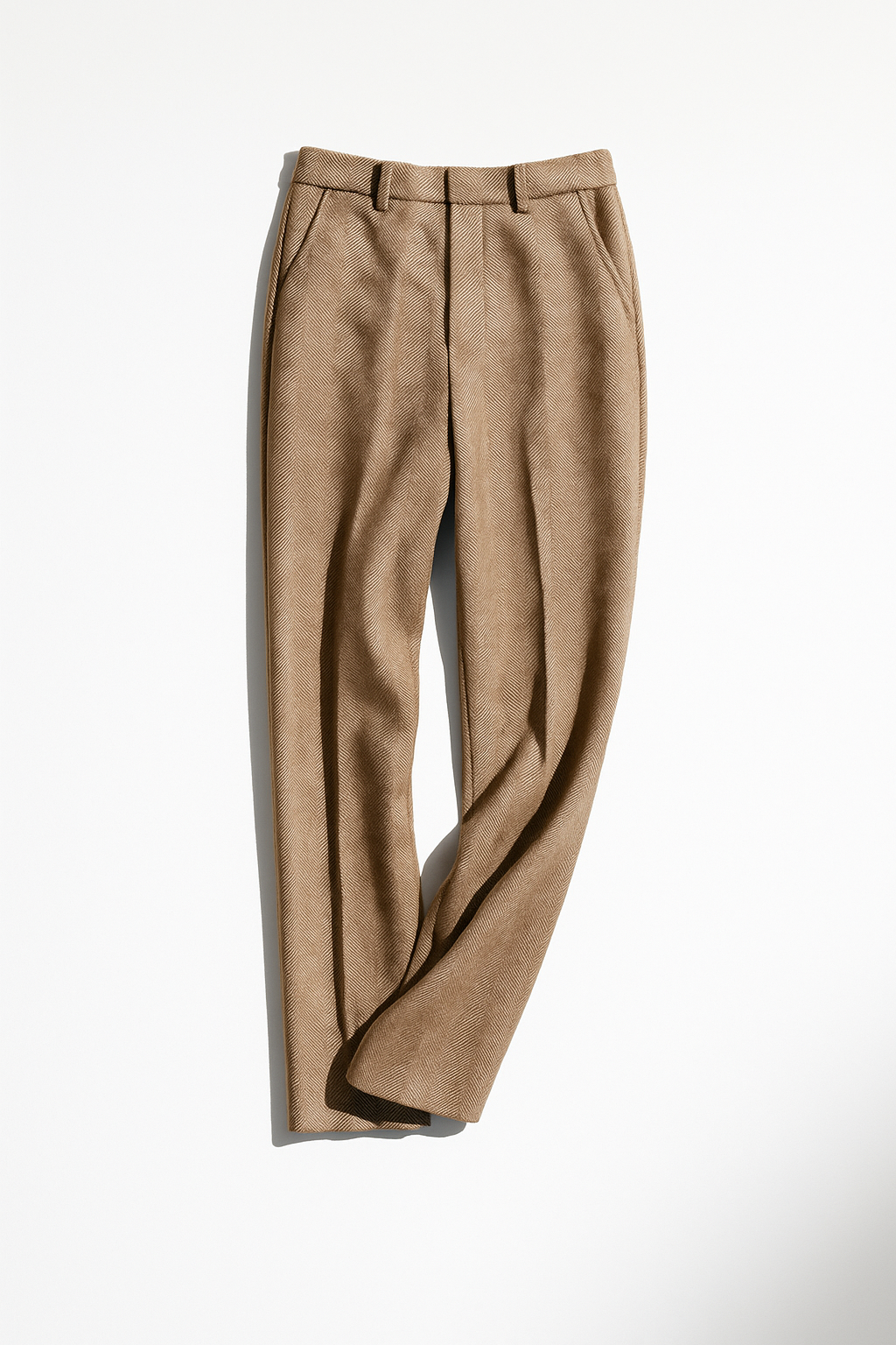 Wool Herringbone Trousers for Women - Classic Fit, Versatile Dress Pants for Office or Casual Wear