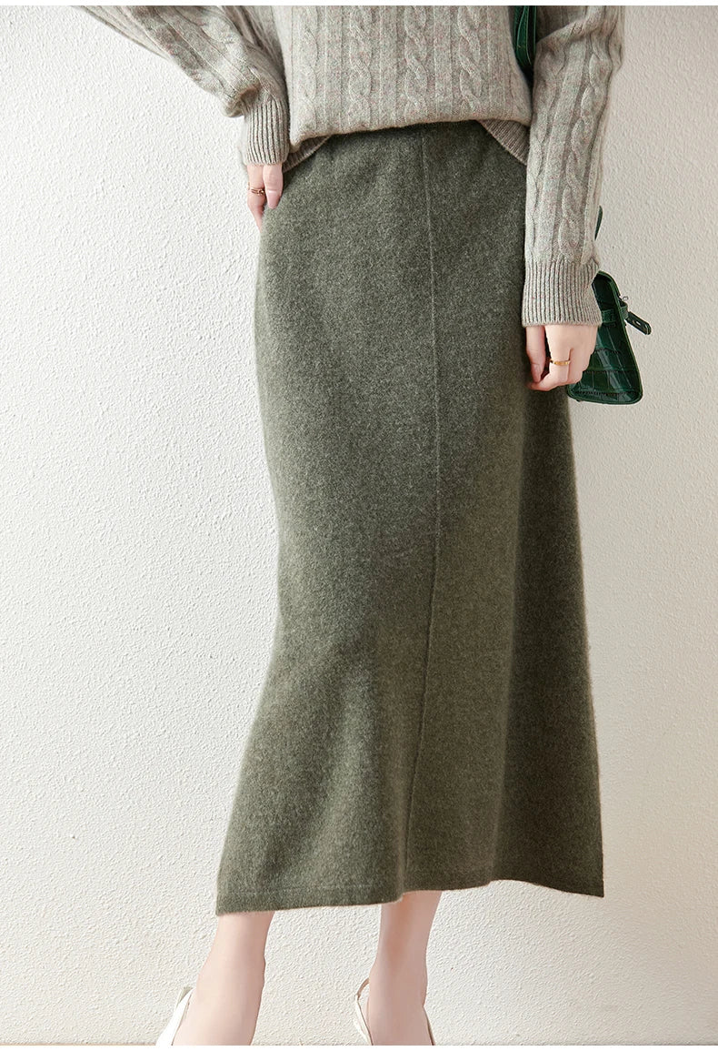 Wool Pencil Skirt for Women - Classic Executive Style - Office Wear - Versatile Business Attire