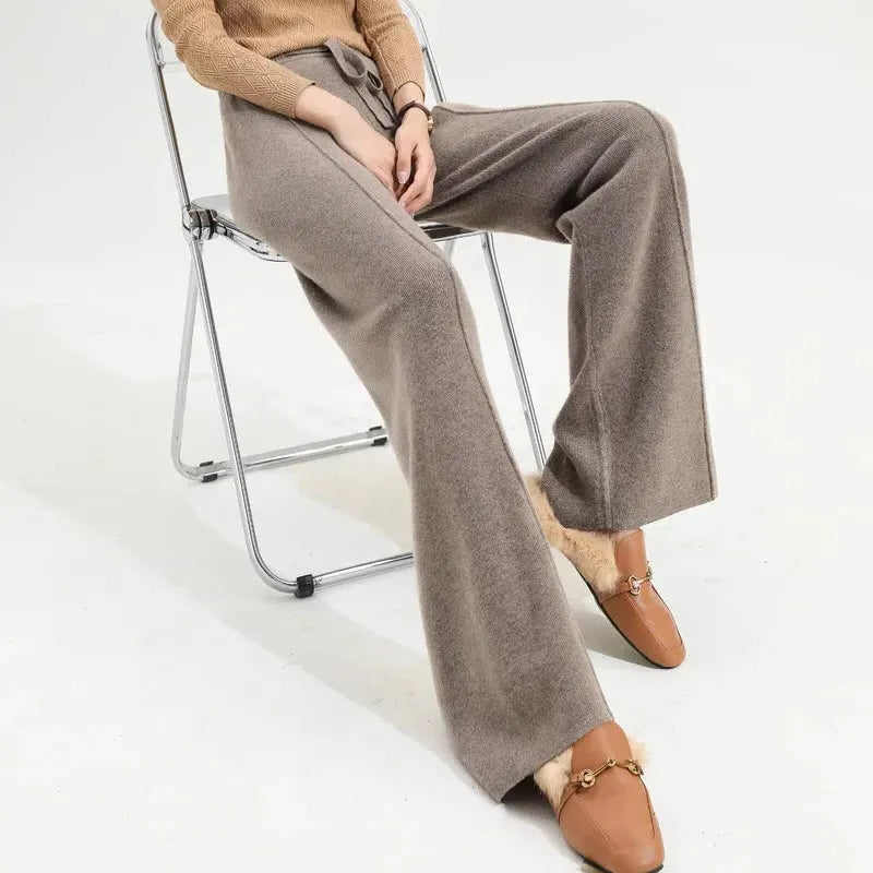 Wool Trousers for Women - Classic Fit - Versatile Dress Pants for Office and Casual Wear