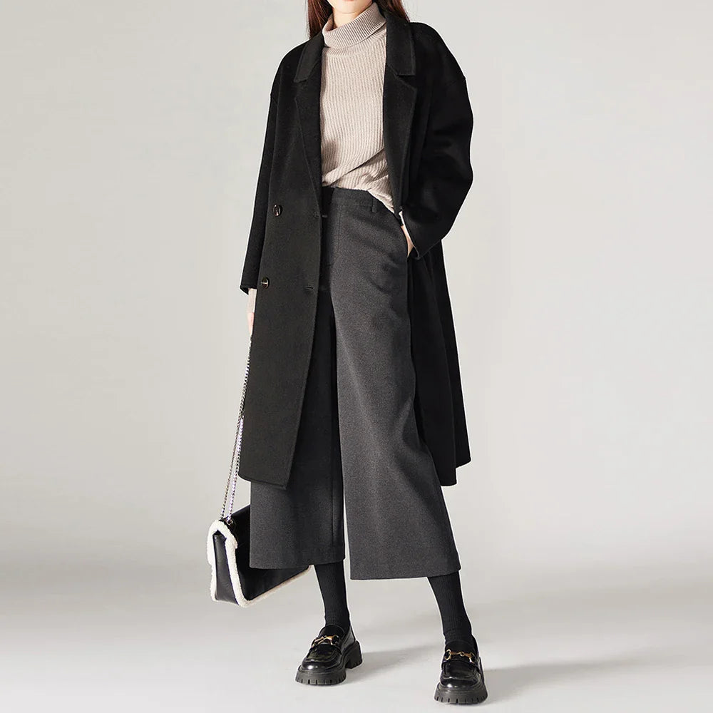 Wool Wide Leg Pants for Autumn - Cozy Warmth and Stylish Comfort for Casual Wear