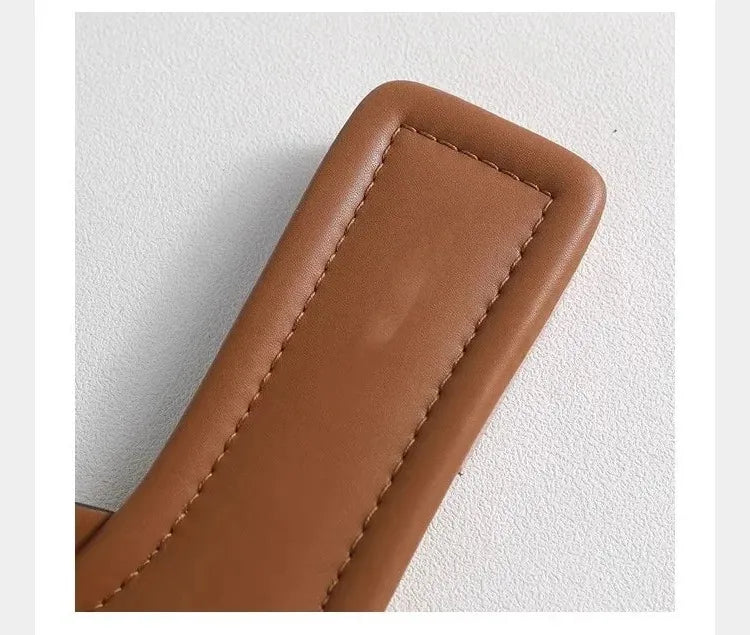 Woven Slide Sandals for Women - Comfortable Casual Footwear for Summer - Stylish Open-Toe Design in Natural Materials