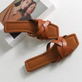 Woven Slide Sandals for Women - Comfortable Casual Footwear for Summer - Stylish Open-Toe Design in Natural Materials